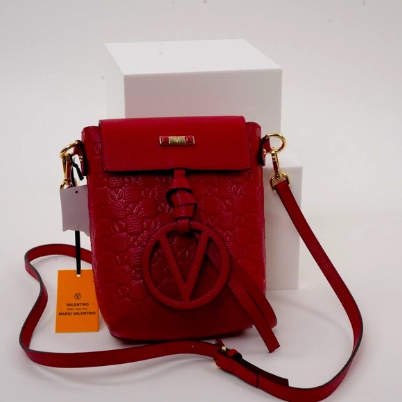 Velentino by Mario Valentino Red Salma Logo Leather Crossbody Bag - Picture 3 of 6